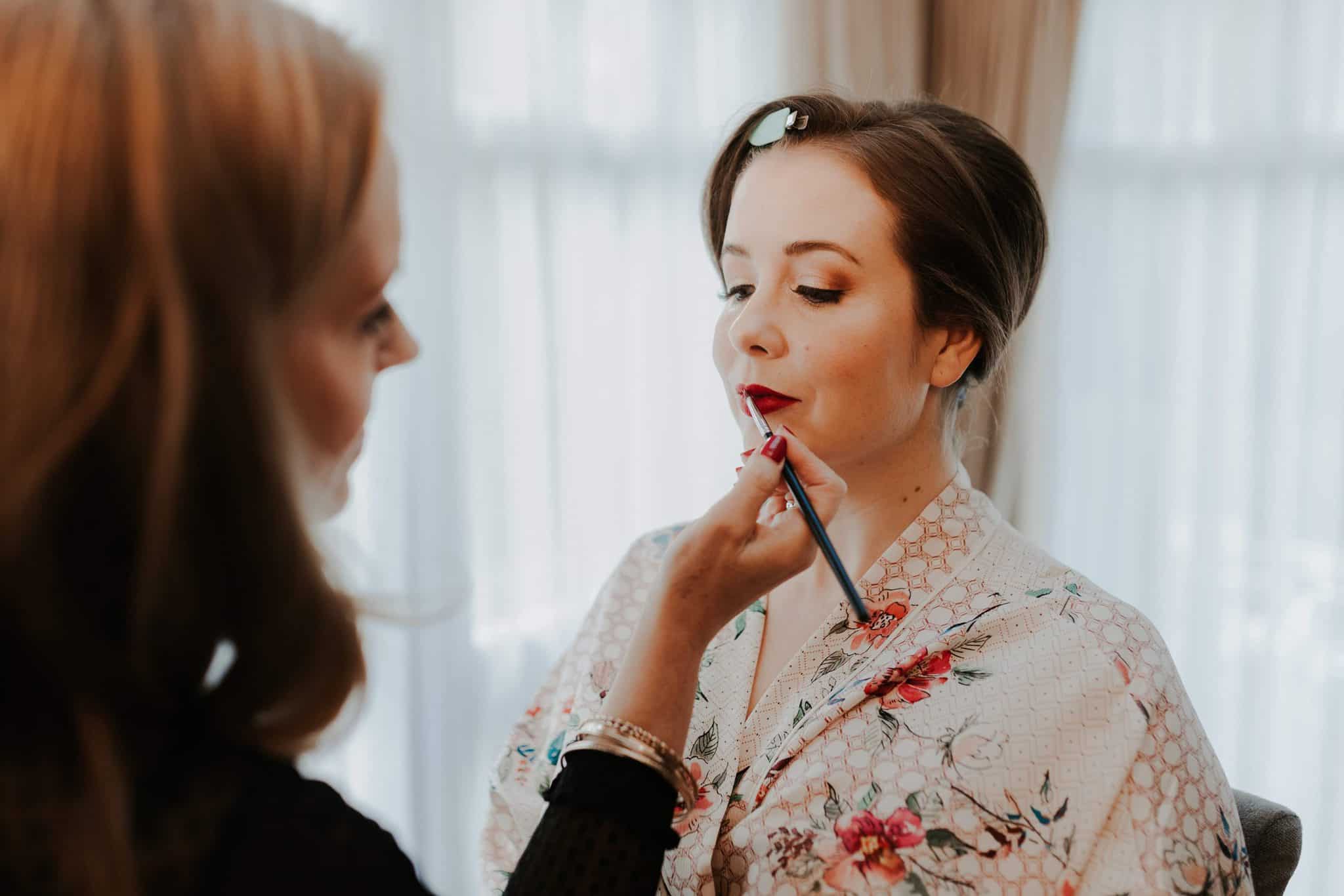 Fiona Harrison Dublin Make-Up Artist Applying Lipstick